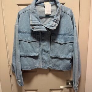 Wishlist Light Blue Cropped Denim Jacket